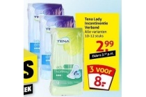 diverse tena lady incontinentie verband