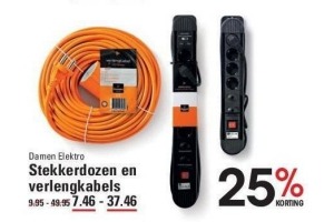 damen elektro stekkerdozen en verlengkabels