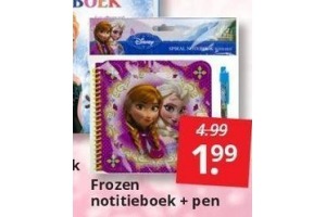 frozen notitieblok en pen