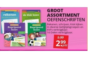 groot assortiment oefenschriften