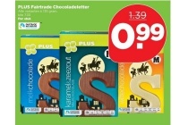 plus fairtrade chocoladeletter