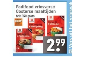 padifood vriesverse oosterse maaltijden