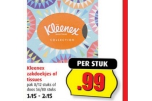 kleenex zakdoekjes of tissues