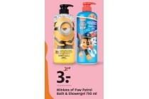 minions of paw patrol bath en showergel 750 ml