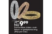 donna mae stalen rose black of goldplated ring prijs per stuk
