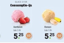 glace d or aarbei ijs