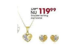 gouden ketting met kristal