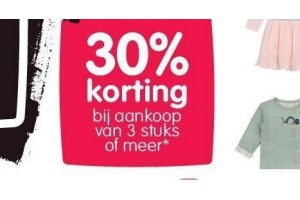 30 korting bij aankoop van 3 of meer prenatal kleding