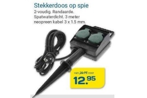 stekkerdoos op spie