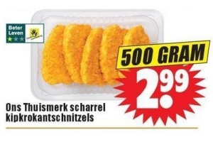 ons thuismerk scharrel kipkrokantschnitzels