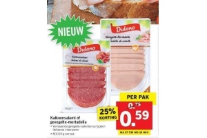 dulano kalkoensalami of gevolgte mortadella