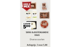 tapas en buitenlandse kaas