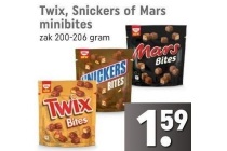 twix snickers of mars minibites