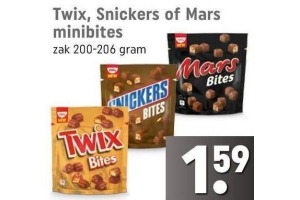 twix snickers of mars minibites