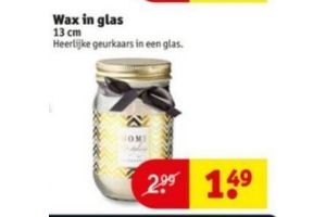 wax in glas