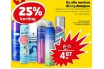 25 korting op alle merken droogshampoo