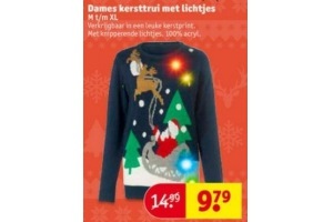 dames kersttrui met lichtjes