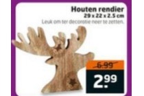 houten rendier 29 x 22 x 2 5 cm