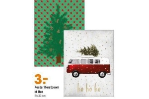 poster kerstboom of bus