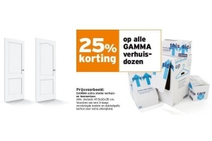 25 korting op alle gamma verhuisdozen