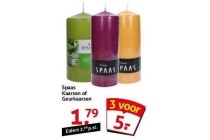 spaas kaarsen of geurkaarsen