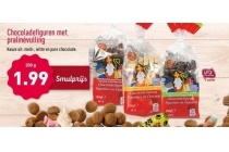 chocoladefiguren met pralinevulling