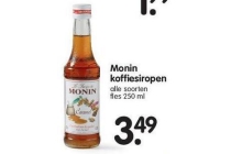 alle soorten monin koffiesiropen