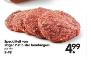 specialiteit van slager piet bistro hamburgers