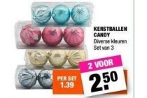 kerstballen candy