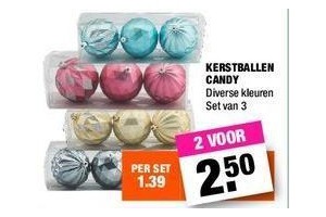 kerstballen candy