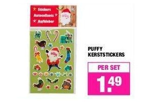 puffy kerststickers