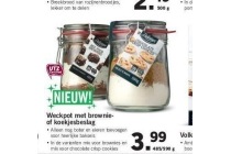 weckpot met brownie of koekjesbeslag