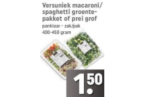 versuniek macaroni spaghetti groentepakket of prei grof