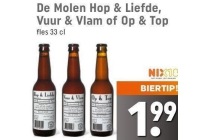 de molen hop en liefde vuur en vlam of op en top