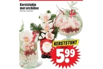 kerststukje met orchidee