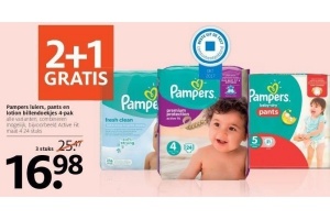 pampers luiers pants en lotion billendoekjes 4 pak