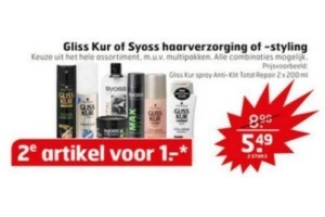 gliss kur of syos haarverzorging of styling