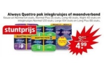 always quattro pak inlegkruisjes of maandverband