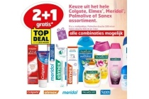 keuze uit het hele colgate elmex merdiol palmolive of sanex assortiment