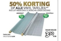 50 korting op alle vinyl tafelzeil