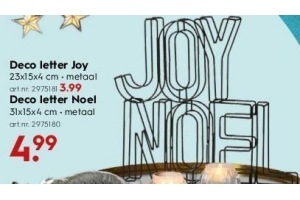 deco letters joy noel