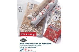 duni kerstservetten of tafellaken