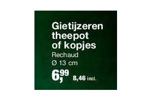 gietijzeren theepot of kopjes