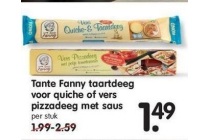 tante fanny taartdeeg voor quiche of vers pizzadeeg met saus