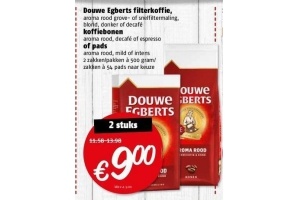 douwe egberts filterkoffie koffiebonen of pads d stuks 9 euro