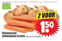 biologische winterpeen of uien