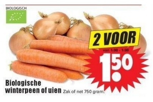 biologische winterpeen of uien