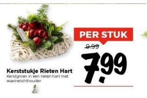 kerststukje rieten hart