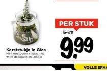 kerststukje in glas