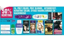 fa poly color poly blonde uitgroeiset keratine color syoss haarkleuring en diadermine